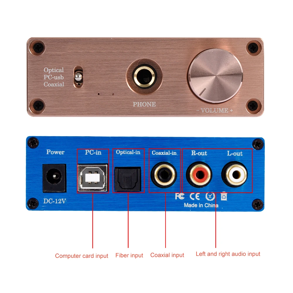 Усилитель звука Lossless HiFi аудиоприемник Hi Fi 2 0 декодирование ЦАП 12 В постоянного