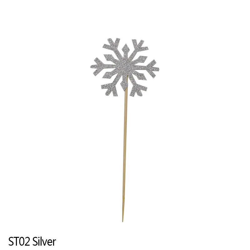 ST02 Silver Рождественские снежинки серии фестиваль орнамент день рождения торт Топпер подарочные пакеты фольга спираль Рождественская елка Гирлянда DIY комнаты подвесной Декор - Цвет: ST02 Silver