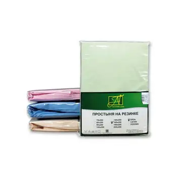 

Bed Sheet with elastic band АльВиТек, 200*200 cm, beige, Calico