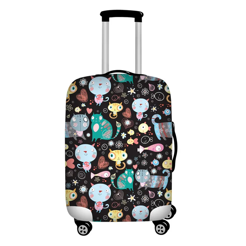 Twoheartsgirl Cartoon Floral Cat Giraffe Luggage Protective Dust Cover Waterproof 18''-32'' Suitcase Cover Traveling Accessories - Цвет: Z5465