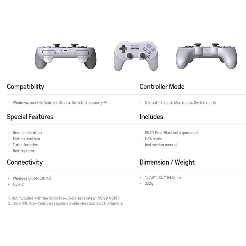 SN30 Pro+ беспроводной Bluetooth геймпад для NS switch настроить игры Удобный дизайн Профессиональный геймпад