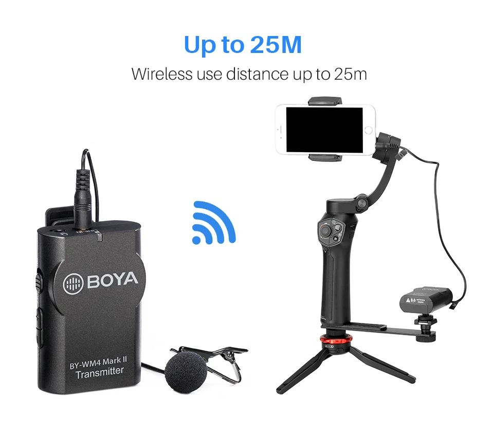 BOYA BY WM4 Mark II Pro K1/K2 беспроводной конденсаторный микрофон петличный для интервью