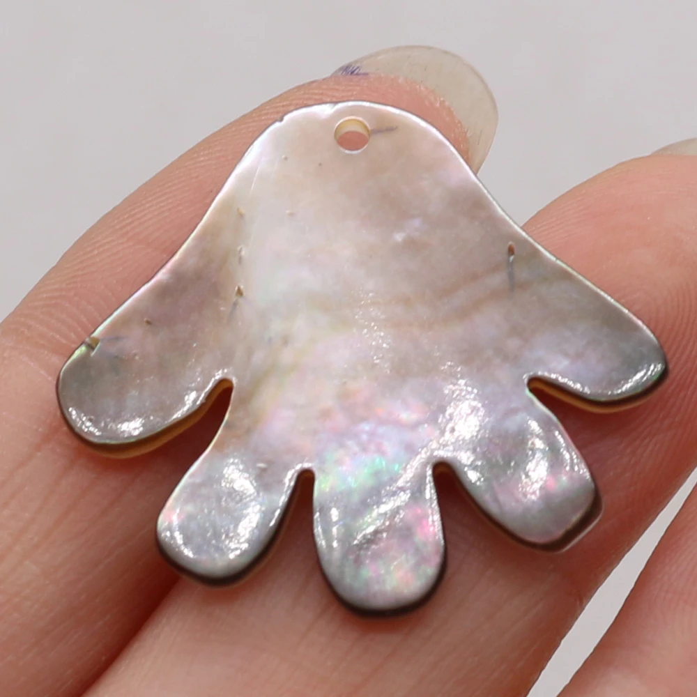 

3PCS Charm Natural Freshwater Black Shell Palm Shape Pendants for Jewelry Making DIY Necklace Earrings Women Gifts Size 20x30mm