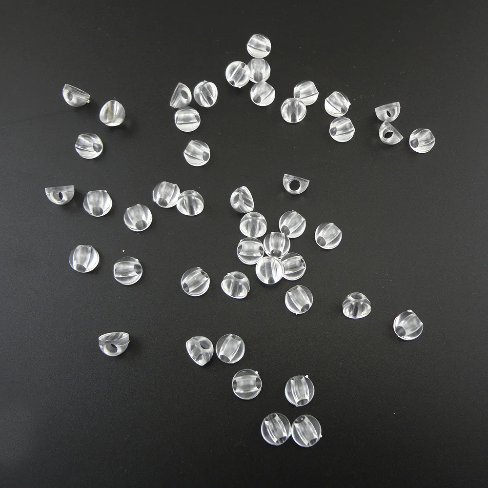 500pcs Inner 3.5mm 9mm Clear Half Balls plastic Cuffs with flat back for put accessories on hair bands 7mm Round Hair Tie Pads fashion new oil drip bow hair clips women ponytail clip jelly clear hairclip girl hairpin crab barrette headwear accessories