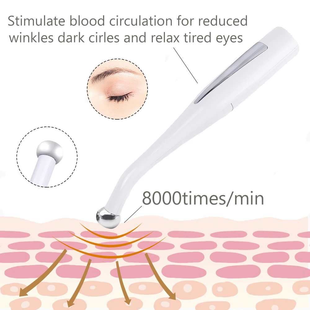 2 In 1 Electric Eye Massager Anti Aging Wrinkle Eye Massager Pen Micro current Massage Negative 3