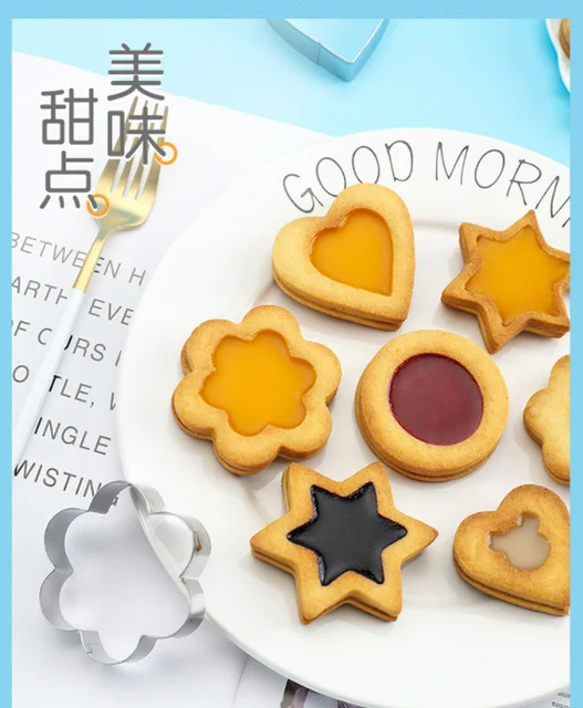 ステンレス鋼のクッキー型,日曜大工のクッキーカッター,星の形,丸い花の形,フォンダン用のベーキングアクセサリー,12ピース/セット  AliExpress Mobile