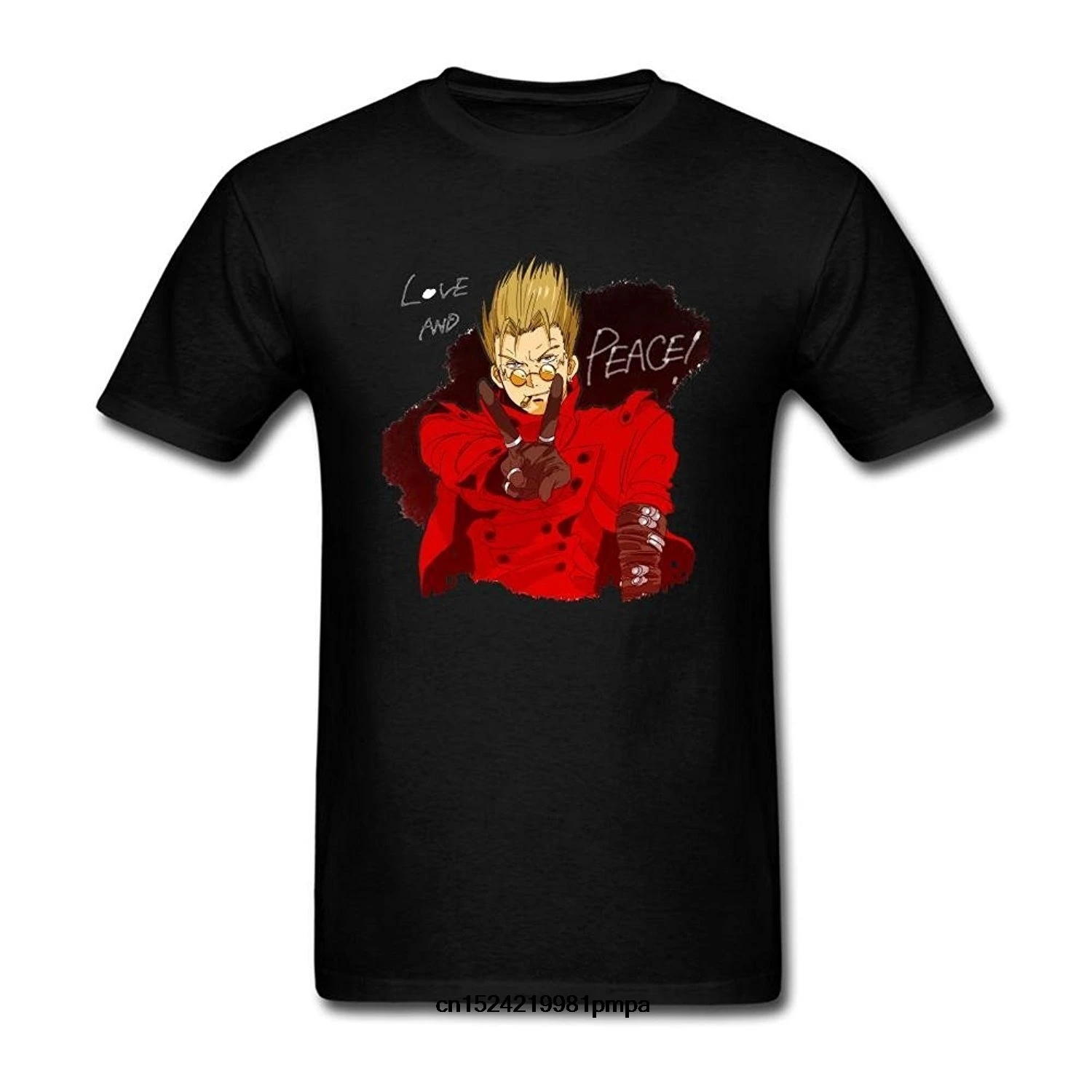 Trigun Vash The Stampede Art T Shirt For Men Cheap Short Sleeved Fashion T-Shirt Funny Tshirt Clothing | Мужская одежда