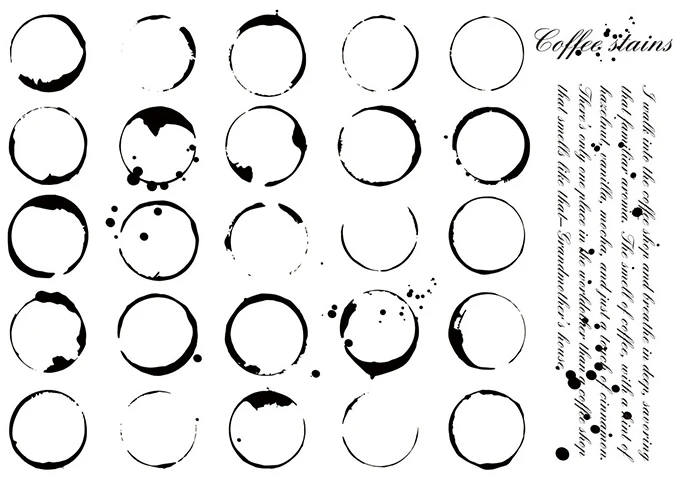 CLEAR STAMP Coffee stains DIY Scrapbook Card album paper craft silicon rubber roller transparent stamps 170
