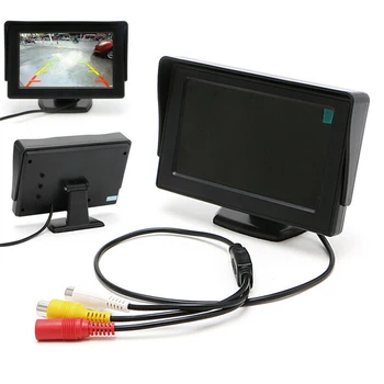 

Backup Video Rear View Monitor HD Display AV Input Car Parking Kit With Camera Assistant 4.3inch TFT LCD 2 In 1 Screen Safety