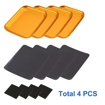 

4pcs Aluminum Alloy Screw Tray with Magnetic Storage Tray for RC Model Disk Model Crawler Tool Screw Plate