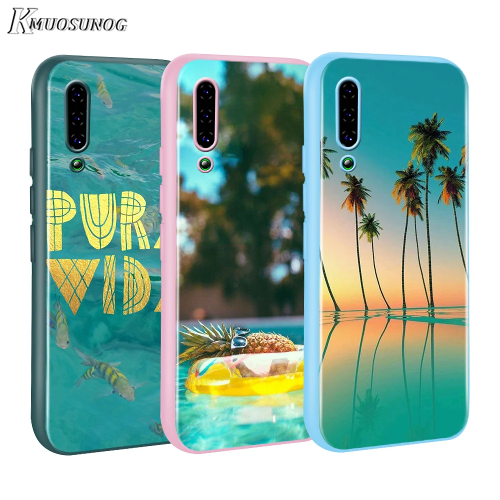 

summer Palms Trees Baseus Candy Color Cover for Xiaomi Mi NOTE 10 9 8 Pro 9T SE A1 A2 A3 CC9 SE Lite F1 Phone Case