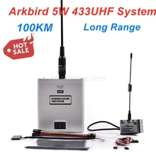 Système FHSS Arkbird, 100KM d'autonomie, 5W, 433MHz, 10 canaux, Module UHF pour vol longue portée, FPV, Futaba, WFLY, APM, PIX