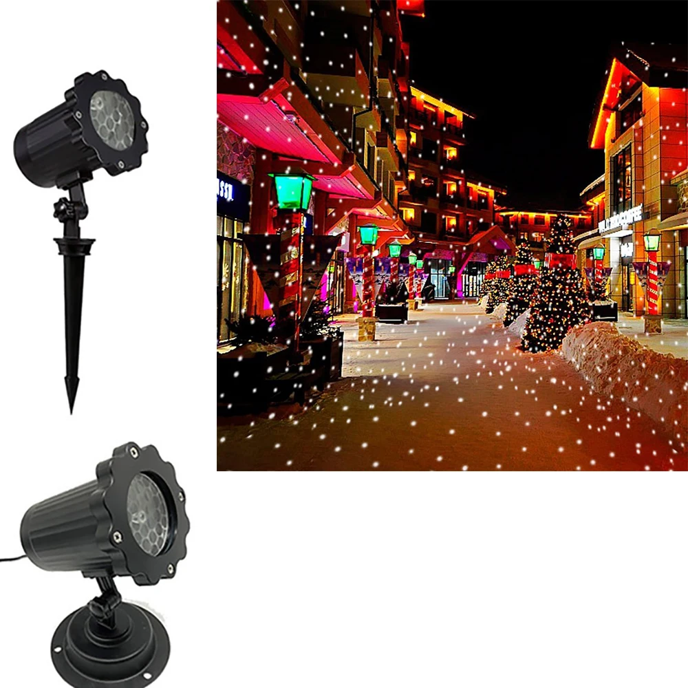 Рождественский лазерный проектор анимационный эффект IP65 внутренний/наружный проектор для Хэллоуина Снежинка/Снеговик лазерный светильник для украшения дома