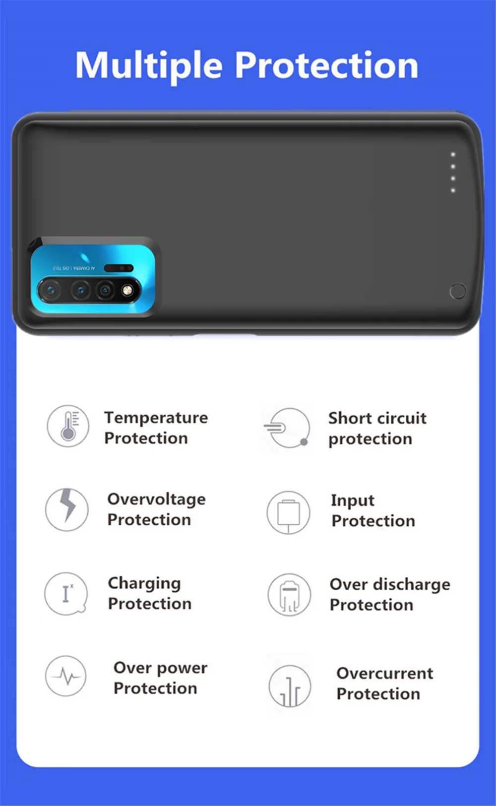 6500 мА/ч чехол для зарядного устройства для huawei Nova 6 Чехол для резервного аккумулятора чехол для зарядного устройства для huawei Nova 6 Чехол для зарядки s