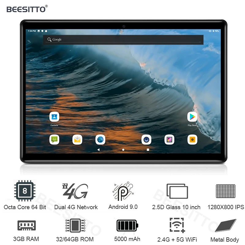 Глобальная версия 10 дюймовый планшет 5G Wi Fi Octa Core 3 Гб оперативной памяти