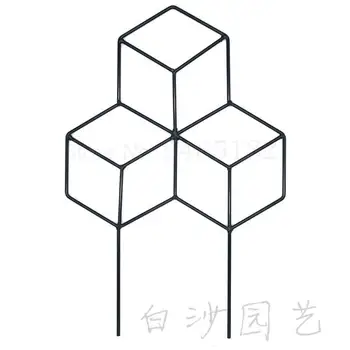 

Square lattice flower stand courtyard garden decoration small screen wrought iron climbing flower stand tortoise dragon three-di