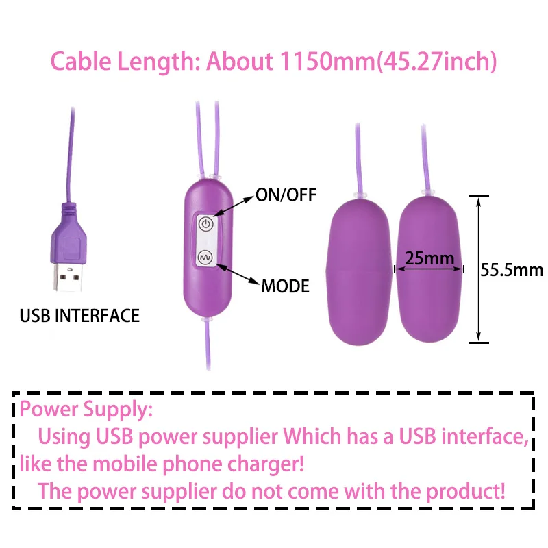 Питание от USB двойное Яйцо Клитор Анальный Мастурбаторы в форме вагины
