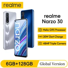 Global Version realme Narzo 30 4G 6.5'' Helio G95 Smartphone 6GB RAM 128GB ROM 48MP Triple Camera 5000mAh 30W Mobile Phone