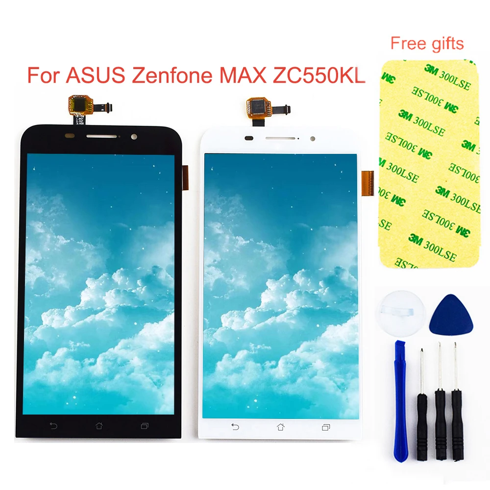 Цена Для ASUS Zenfone MAX ZC550KL font b lcd b font Touch Z010D ЖК дисплей панель экран модуль сенсорный экран дигитайзер сенсор стекло сборка