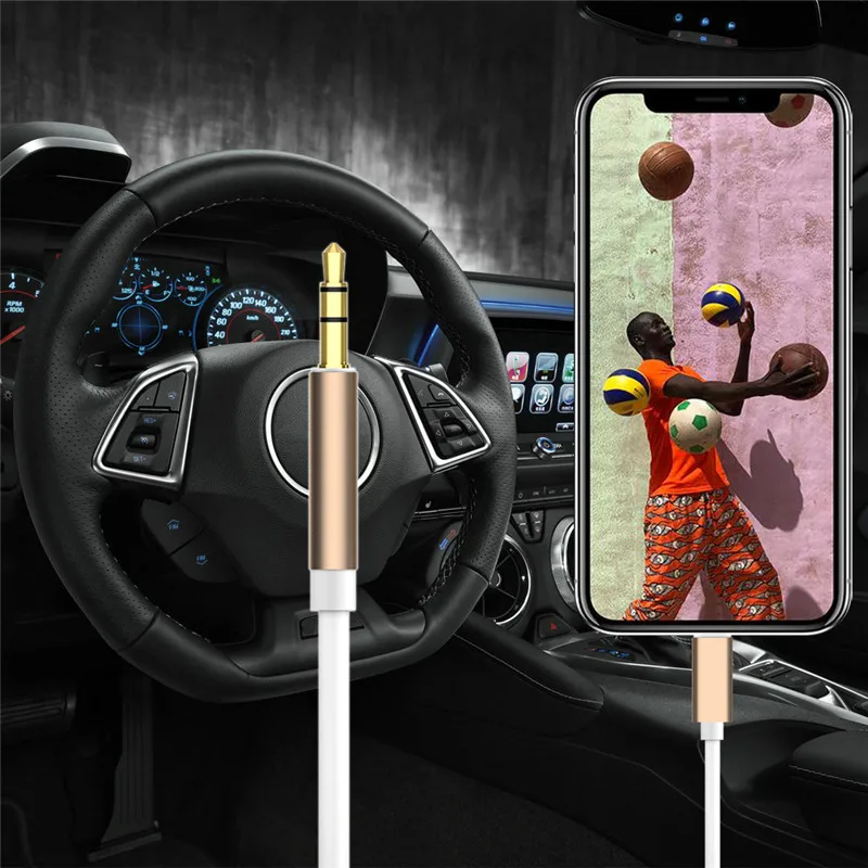 1M Line For lightning to 3.5mm Headphone Audio Adapter IOS For iPhone For iPad Car Aux Jack Earphone Speaker Headset Music Cable