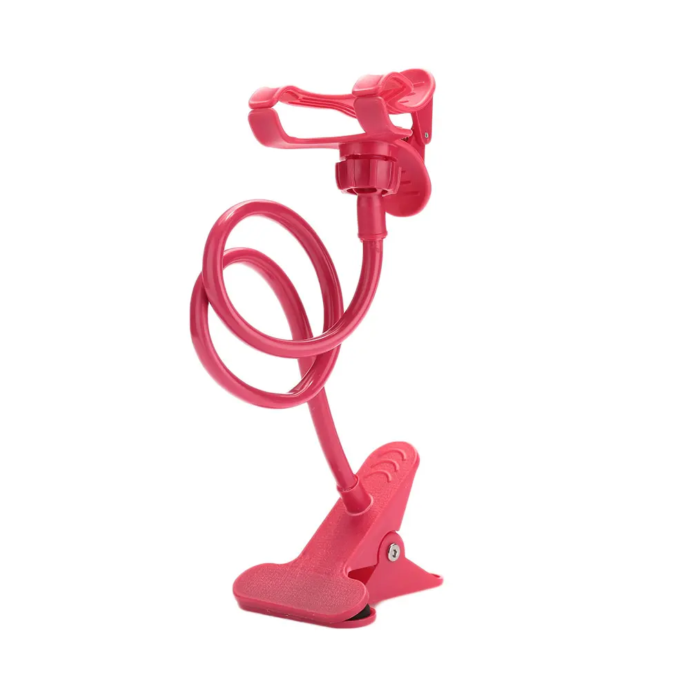 Phone Stand Clip Holder Premium Quality Phone Holder Desktop Automobile with Long Arm ABS Flexible Bracket - Цвет: Red