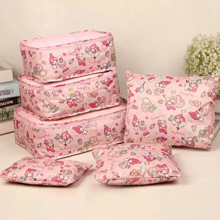 6 шт. Sanrio сумка для хранения hello kitty мультяшная дорожная мелодия сумочка одежды