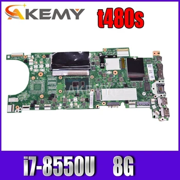 شراءلينوفو ثينك باد T480S اللوحة الأم لأجهزة الكمبيوتر المحمول SR3LC I7-8550U وحدة المعالجة المركزية 8G RAM 01LV606 ET481 NM-B471 اللوحة الرئيسية