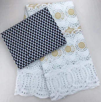 

African fabric white swiss voile lace cotton lace ankara african wax print fabric 2.5+3yard embroidery swiss lace fabric C0036