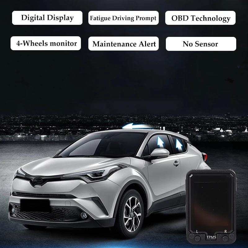 Цифровой ЖК-монитор давления в шинах OBD TPMS встроенное безопасное устройство для