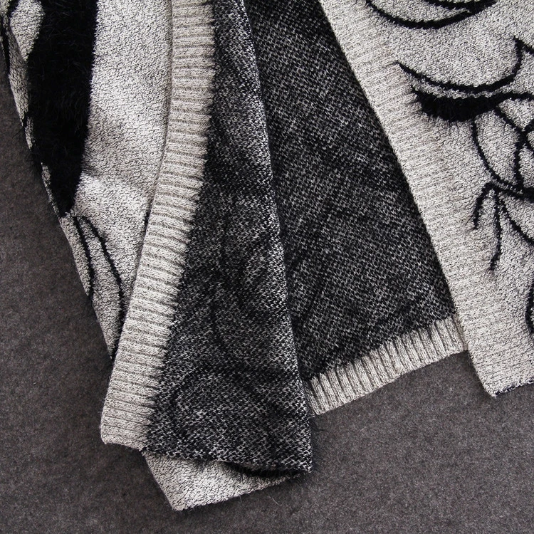 Модный Роскошный кардиган с принтом граффити размера плюс, вязаные из мохера изделия, вязаный длинный свитер, Корейский Осенний длинный джемпер