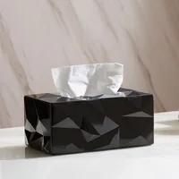 Silas - White Metal Angled Cut Tissue Box 6