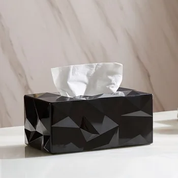 Silas - White Metal Angled Cut Tissue Box 6