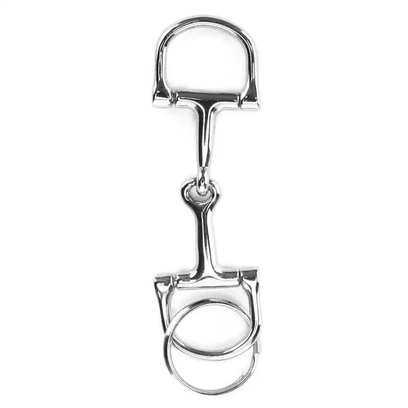 D Shaped Snaffle Keychain Durable Silver D Ring Zine Alloy Horse Snaffle Bits Key Ring Key Chains Accessories 2