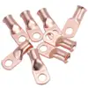 10X Electrical Wire Ring Connectors Bare Copper Tube Lugs Battery Starter Cable Welding Crimp Terminals #10-3/8