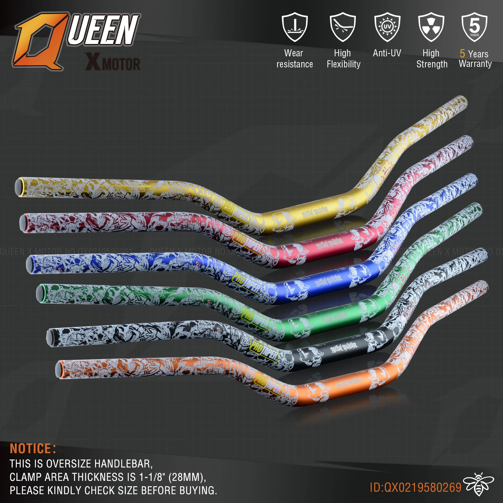 Серая алюминиевая 28 мм 1-1/" Руль для moto rcycle moto MX CR CRF CRM XR YZ YZF WR WRF DR DRX RM РМЗ EX 85 125 200 250 400 650