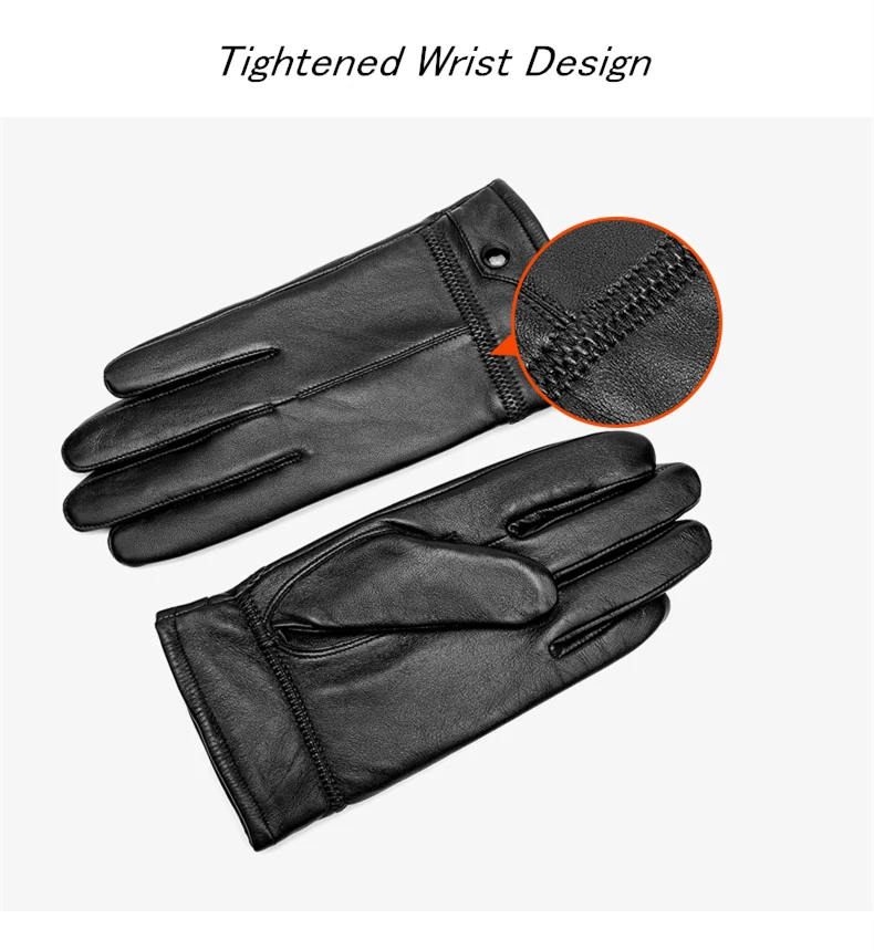 BISON DENIM мужские перчатки из натуральной овечьей кожи ветрозащитные теплые сенсорные перчатки зимние теплые варежки S002