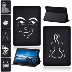 Para lenovo tab m10/tab m10 plus/tab e10 tablet caso protetor de couro do plutônio + stylus grátis