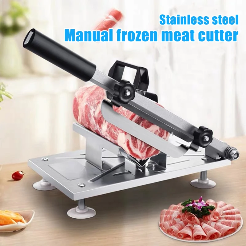 Manual de aço inoxidável frozens carnes slicer