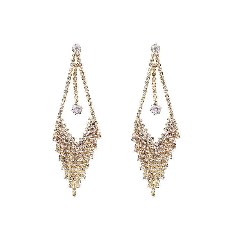 

silver needle tassels earrings temperament individuality jokerSet auger eardrop long pattern Stud earrings earrings