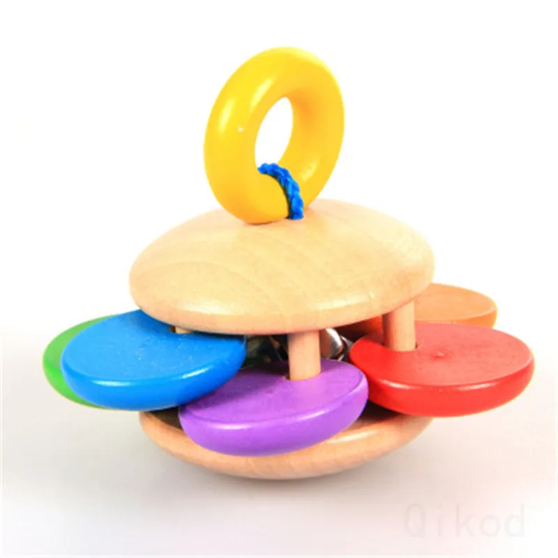 Rattle Montessori Educational Wooden toy 3D Puzzle Wooden Sensory Mathematics Jigsaw Brain Training Early Intellectual Learning
