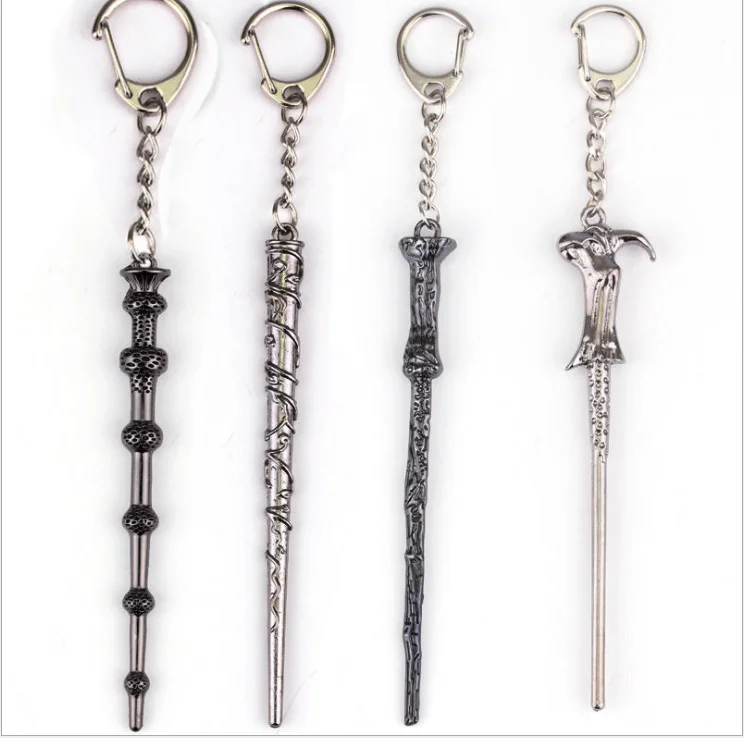 Harrie Potter Hermione Dumbledore Magic wand Key Chain cartoon character Haley Plating accessories Festival gifts for kids