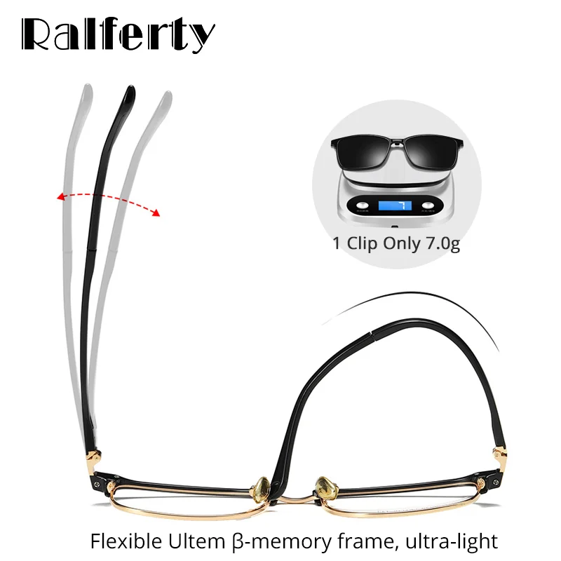 Ralferty, магнитные солнцезащитные очки для автомобиля, поляризованные солнцезащитные очки для женщин и мужчин, квадратные оправы для оптических линз, 0 градусов, Z8039