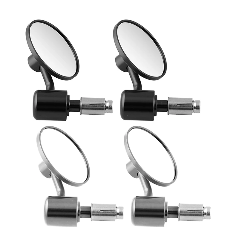 Silver Color Motorcycle Rear Mirrors 1 Pair 7//8 Round Handlebar Bar End Rear View Mirrors Motorcycle Motorbike Sidemirror