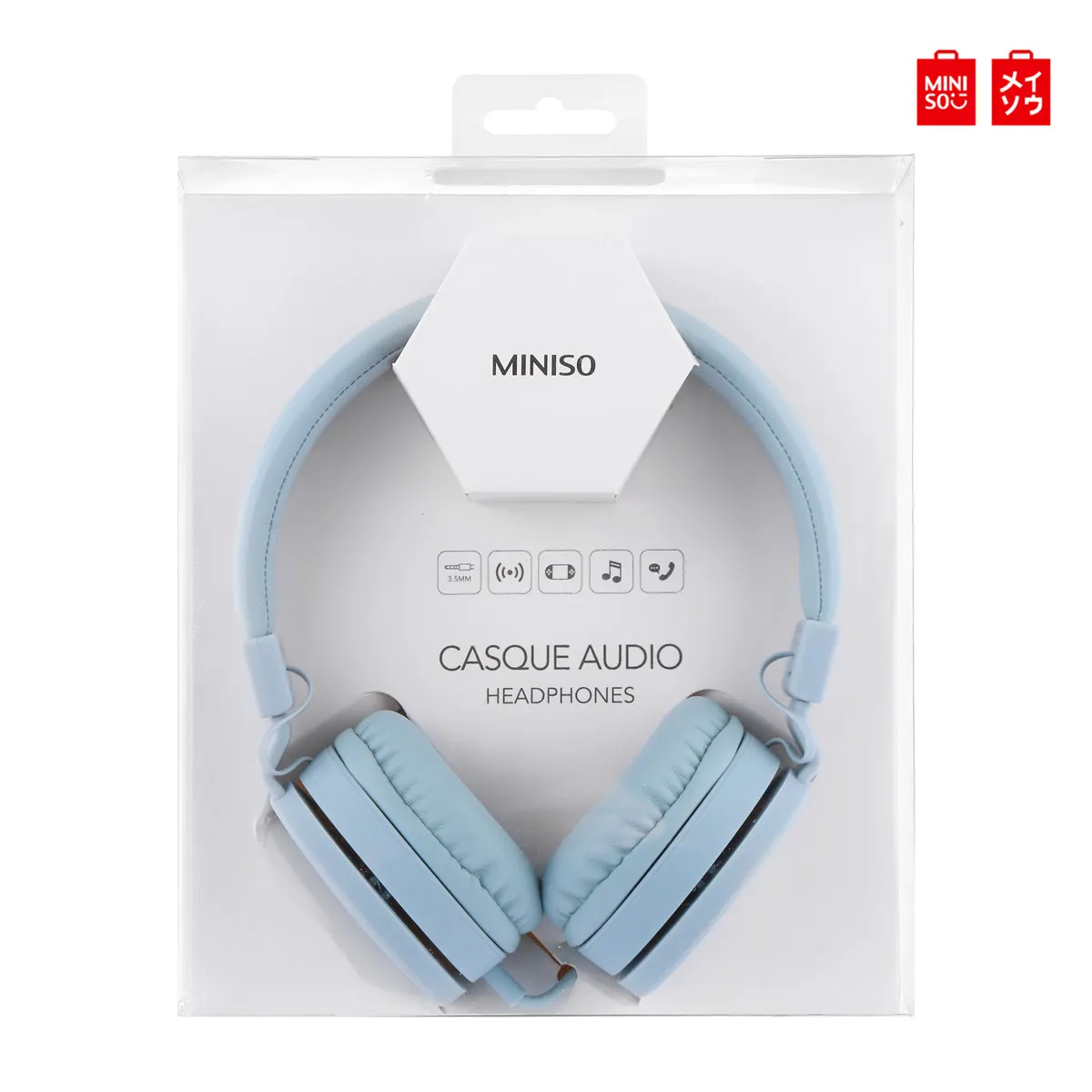 Складные музыкальные наушники MINISO HM001, 3,5 мм, проводные наушники, гарнитура с тяжелыми басами, Hi-Fi стерео гарнитура, стиль Concision