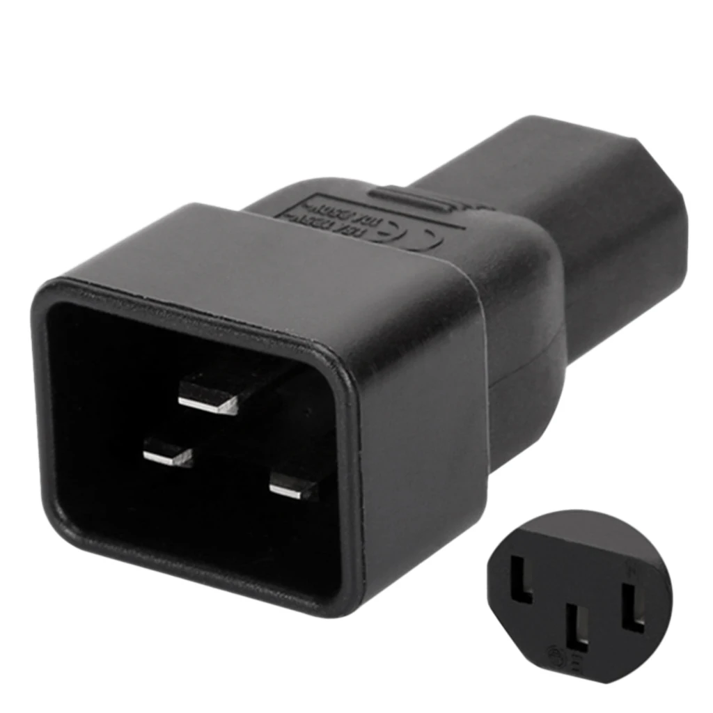 IEC 320 C20 3-Pin To C13 3-Pin Female Plug Power Supply Converter Adapter