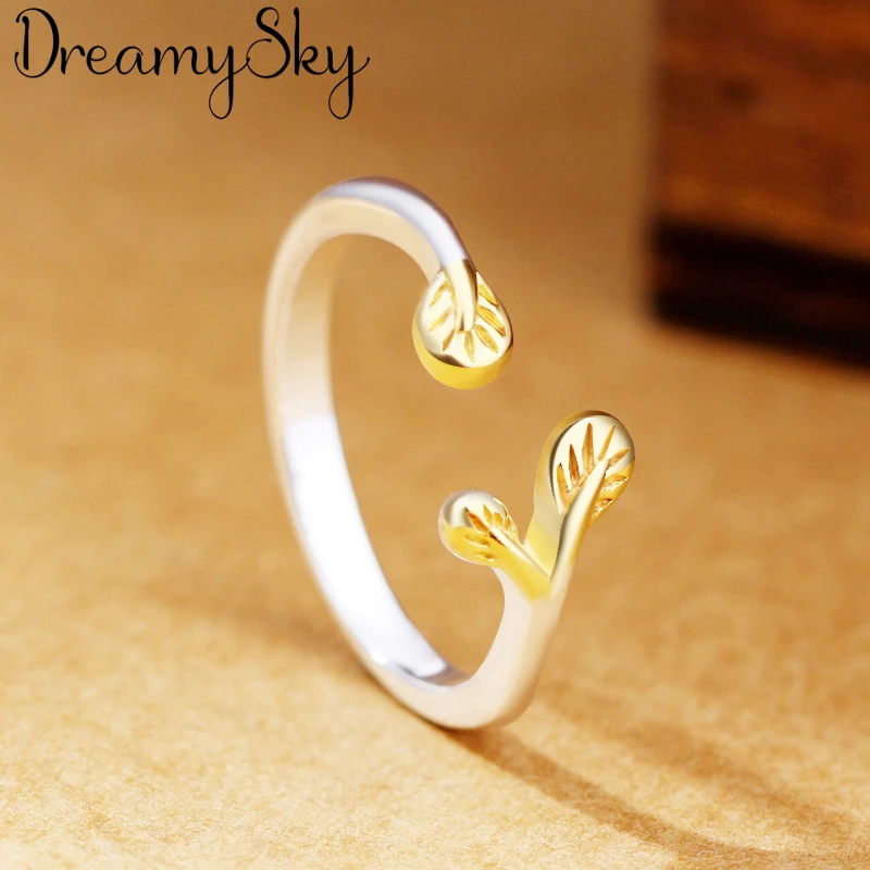 DreamySky сладкий 925 пробы серебряная фольга кольца для Для женщин свадебные Винтаж открытые, кольца на палец рождественские подарки