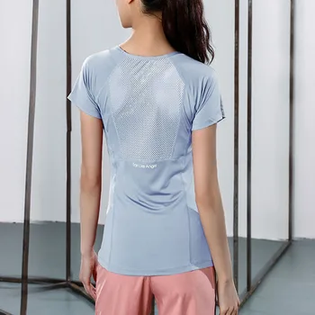 Tight Yoga Shirts Women Short Sleeve Workout Top High Elastic Gym Yoga Top Running Breathable