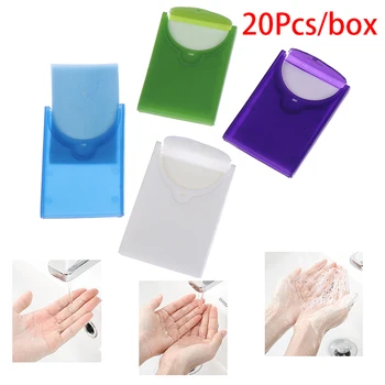 

50PCS Disposable Sliding Box Soap Paper Washing Hand Clean Scented Slice Sheets