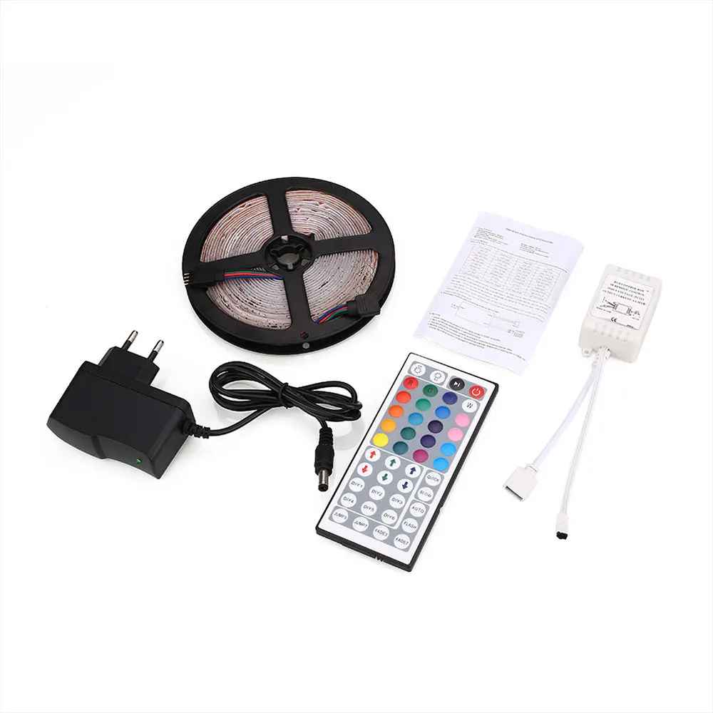 5M RGB 3528 LED Strip With Remote Control PC TV Background Lighting Waterproof