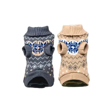 Ciepły sweter dla psa odzież jesienno-zimowa dzianiny szczeniaczek ubrania dla zwierząt domowych dla małych średnich psów Chihuahua mops stroje L tanie i dobre opinie CN (pochodzenie) Dog Sweaters Acrylic Fibers Jesień zima Stałe moda